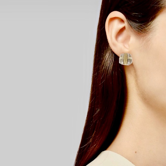 EUC Judith Ripka Vintage JR TWO Couture Diamond Button Earrings - Picture 11 of 13